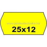 25x12mm CITROMSÁRGA színű árazószalag