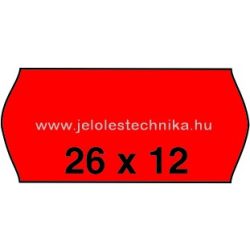 26x12mm PIROS színű árazószalag
