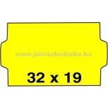 32x19mm CITROMSÁRGA színű árazószalag
