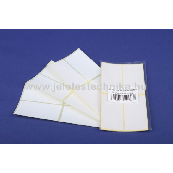 Íves 40x80mm öntapadós címke 60db/csom