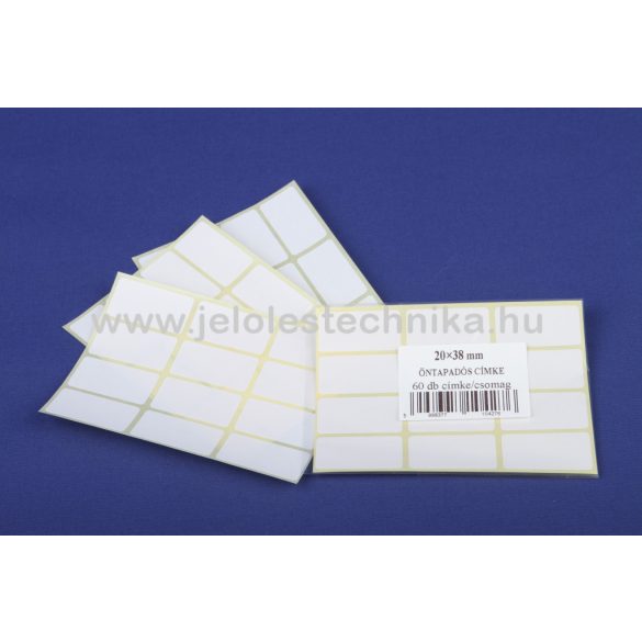 Íves 20x38mm öntapadós címke 60db/csom
