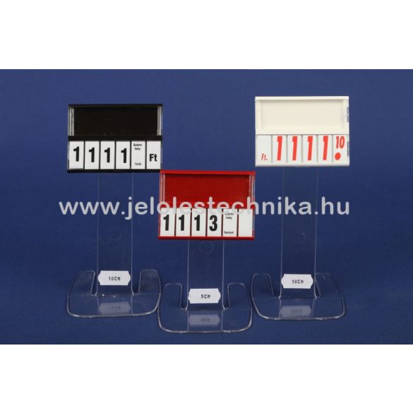 Árkazetta 74x51mm / fehér keret - piros számok