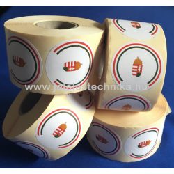   50mm körcímke Nemzeti színű logóval 1000db/tekercs; 40gy.